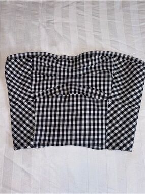 Forever 21 Black Gingham Crop Top